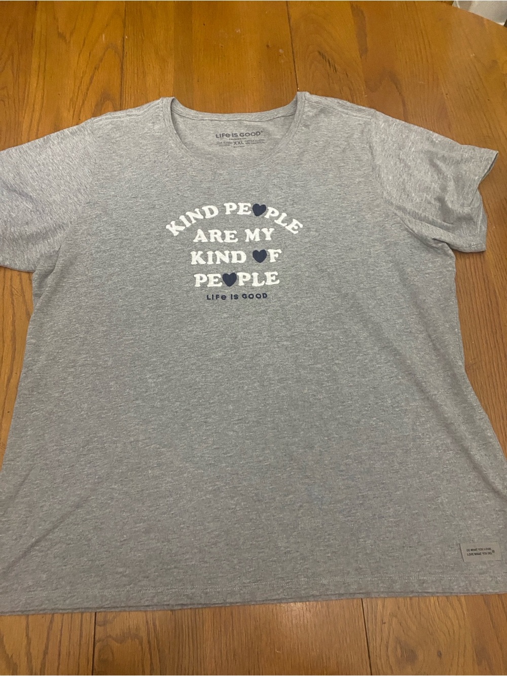 Life Is Good Gray Short Sleeve Crewneck T-Shirt with Positive Graphic Size XXL